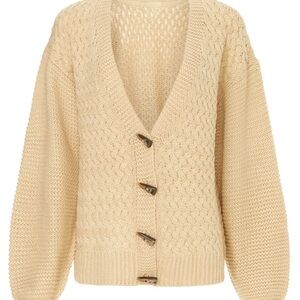 SLIGHTLY USED SIZE L Pamela Love Cream Knit Cardigan